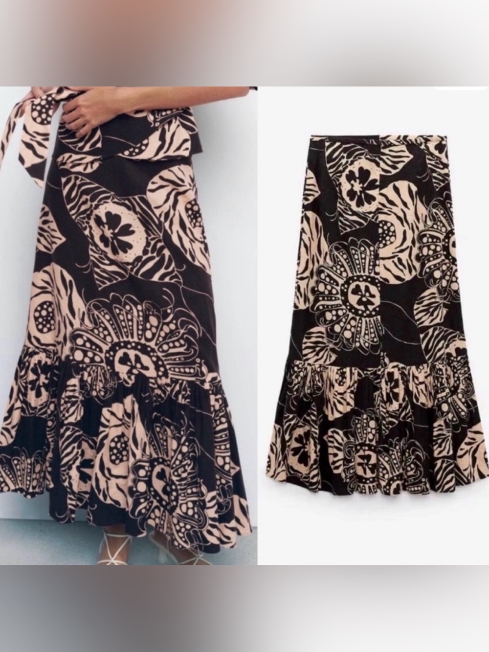 Zara - Woman Brown and Cream
Trumpet Maxi/Medi Skirt